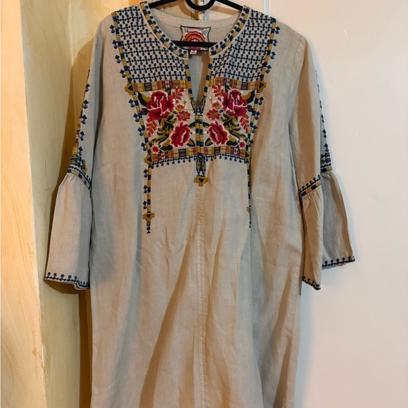 Johnny Was Linen Embroidered Dress. EUC - Picture 8 of 8